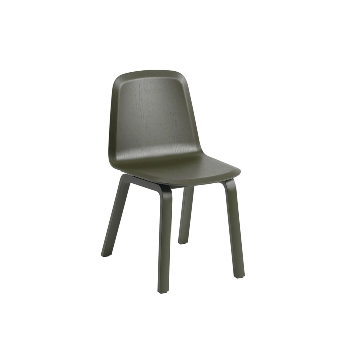 Chaise BRINK pieds bois Olive foncé MUUTO