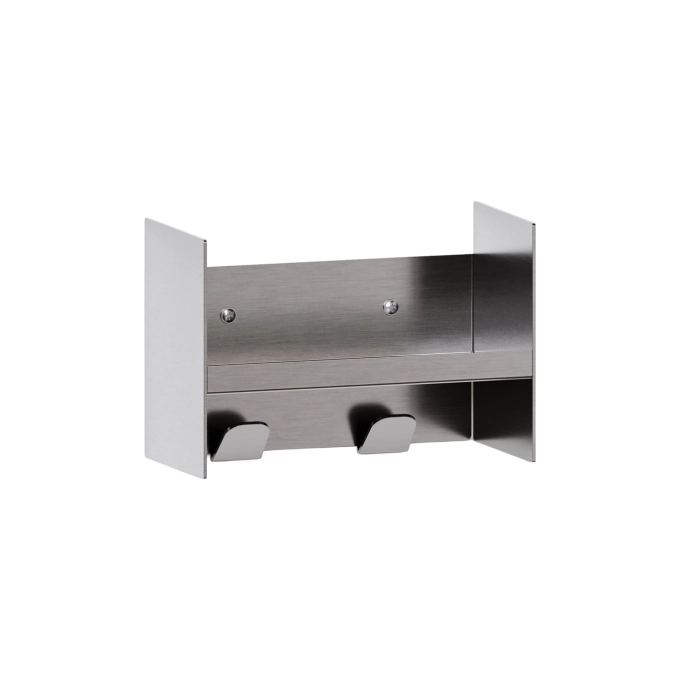Shelving PLI CORE Brushed Stainless edged with coat racks L 20 TIPTOE