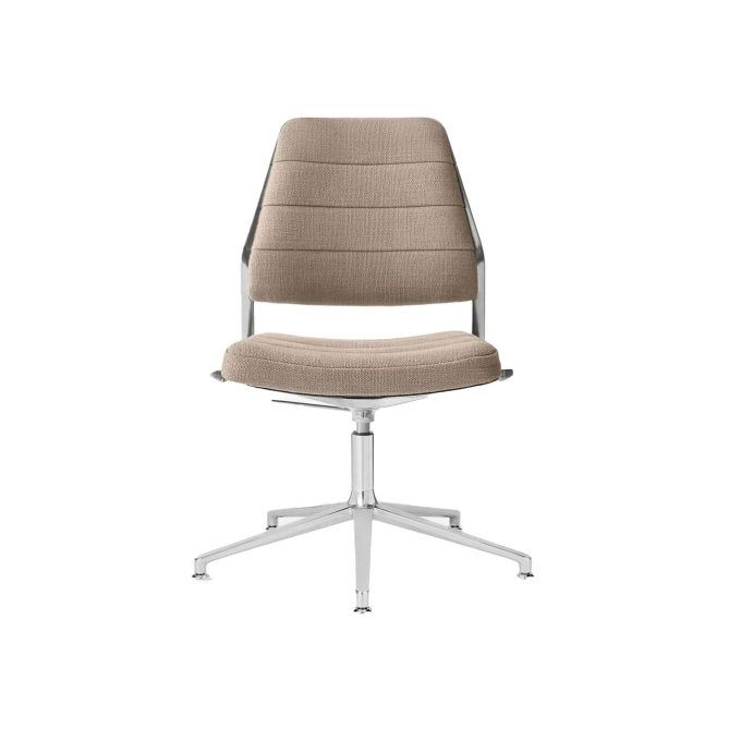 SWIVEL CHAIR 454+ à patins tissu Tide / Aluminium poli VIPP