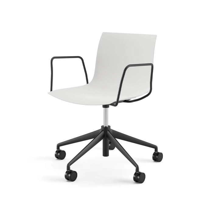 Fauteuil de bureau CATIFA RE 46 5 branches à  roulettes Blanc Lune ARPER