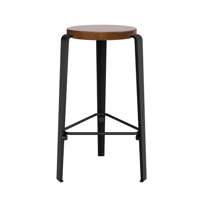 Tabouret haut MI LOU Chêne Teinté Noir graphite TIPTOE