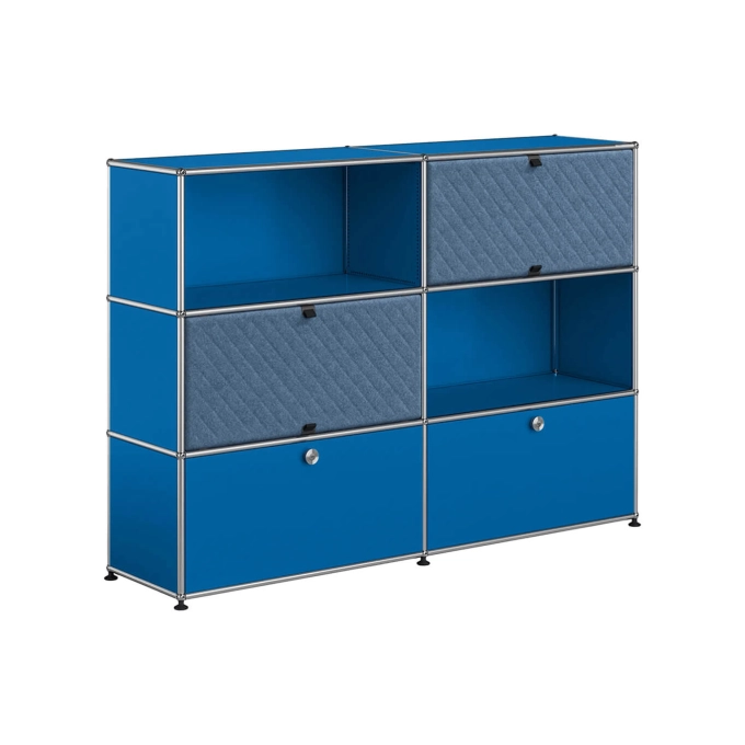 Meuble de rangement USM HALLER M66 Bleu Gentiane/Soft Panel Bleu USM HALLER