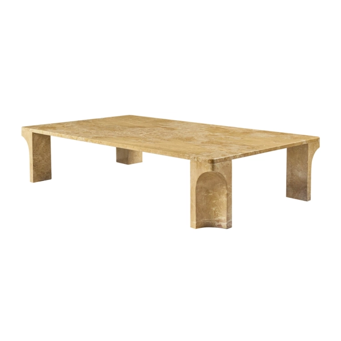 Table basse DORIC 140x80 Marbre Ambre Miel GUBI