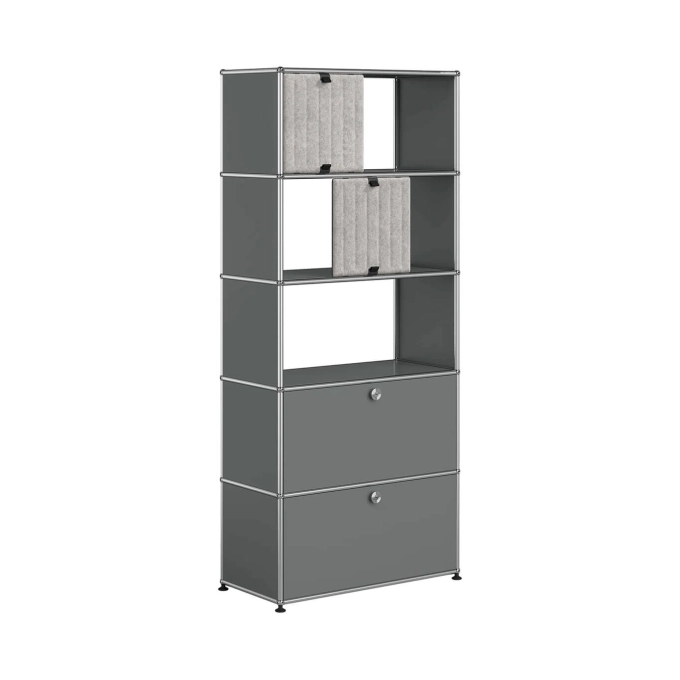 Meuble de rangement USM HALLER M69 Gris Moyen/Soft Panel Gris USM HALLER
