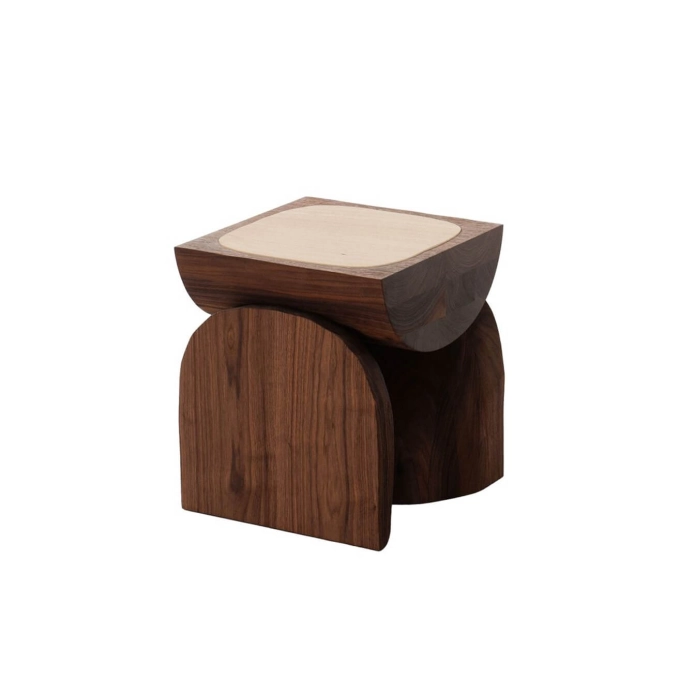 Table d'appoint guéridon BREAD H 45 Noyer TACCHINI