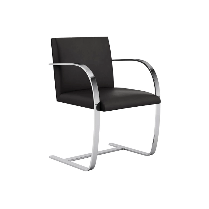 Chaise BRNO Cuir Noir KNOLL