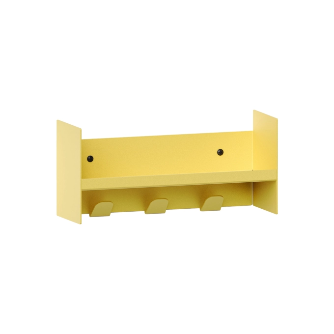 Shelving PLI Naples Yellow edged with coat racks L 30 TIPTOE