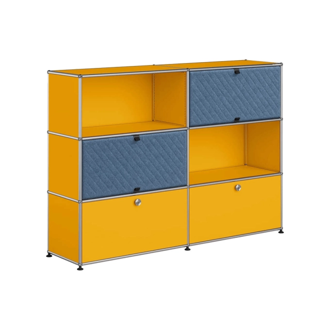 Meuble de rangement USM HALLER M66 Jaune Or/Soft Panel Bleu USM HALLER