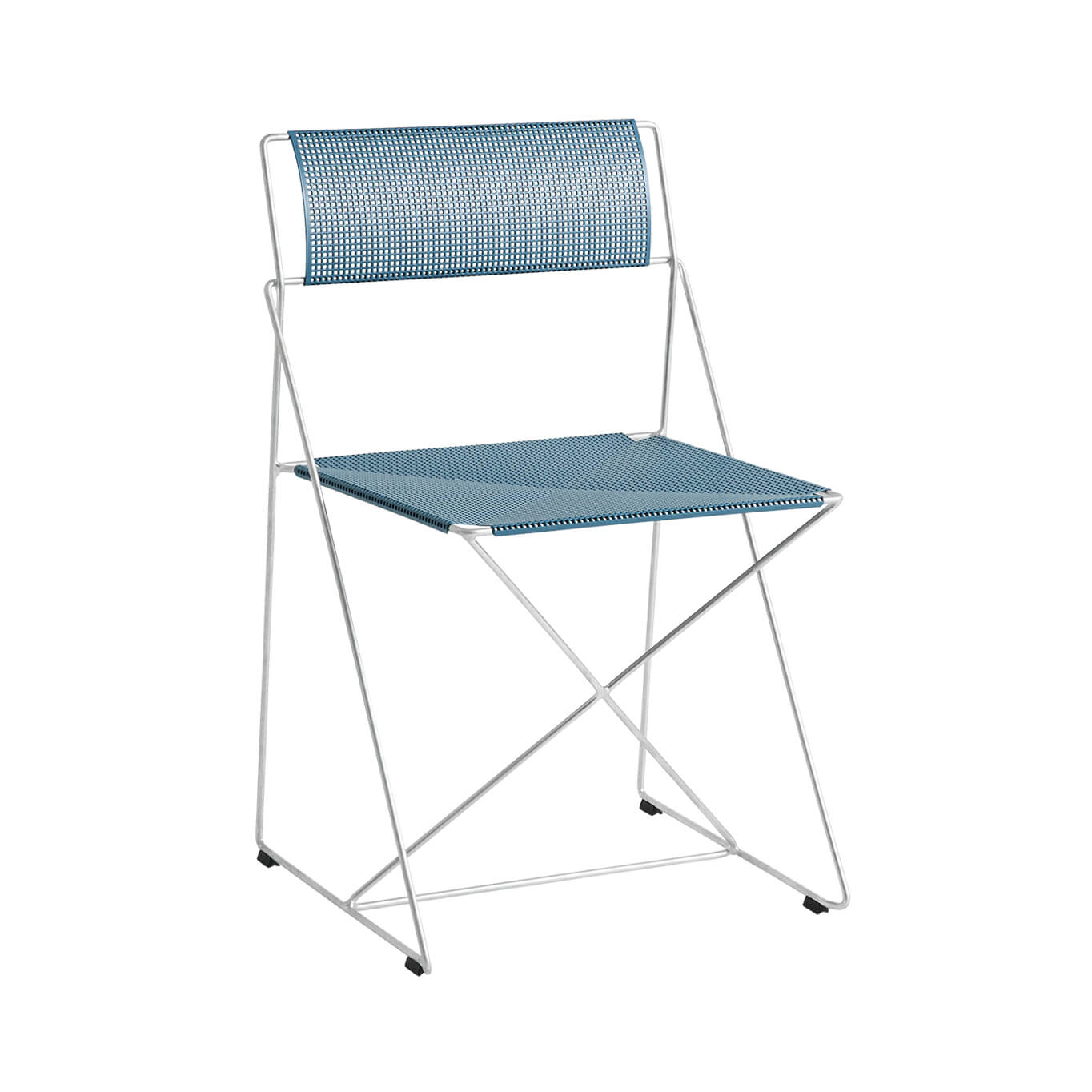 Chaise extérieure X-LINE galvanisé bleu HAY