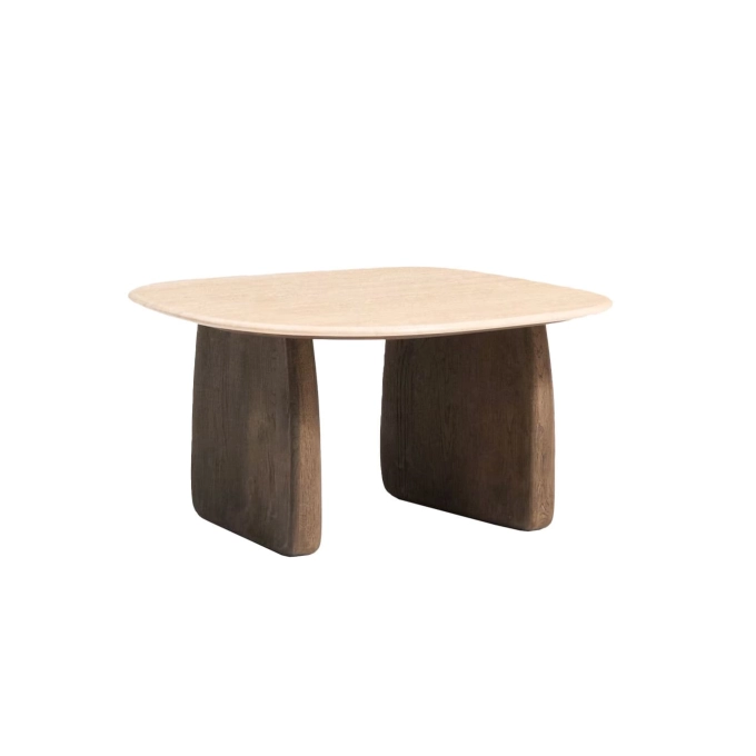 PIRITA carrée Travertin Beige / Chêne Foncé KAVE HOME