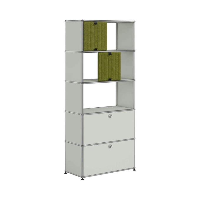 Storage Unit USM HALLER M69 Light Grey/Soft Panel Green USM HALLER