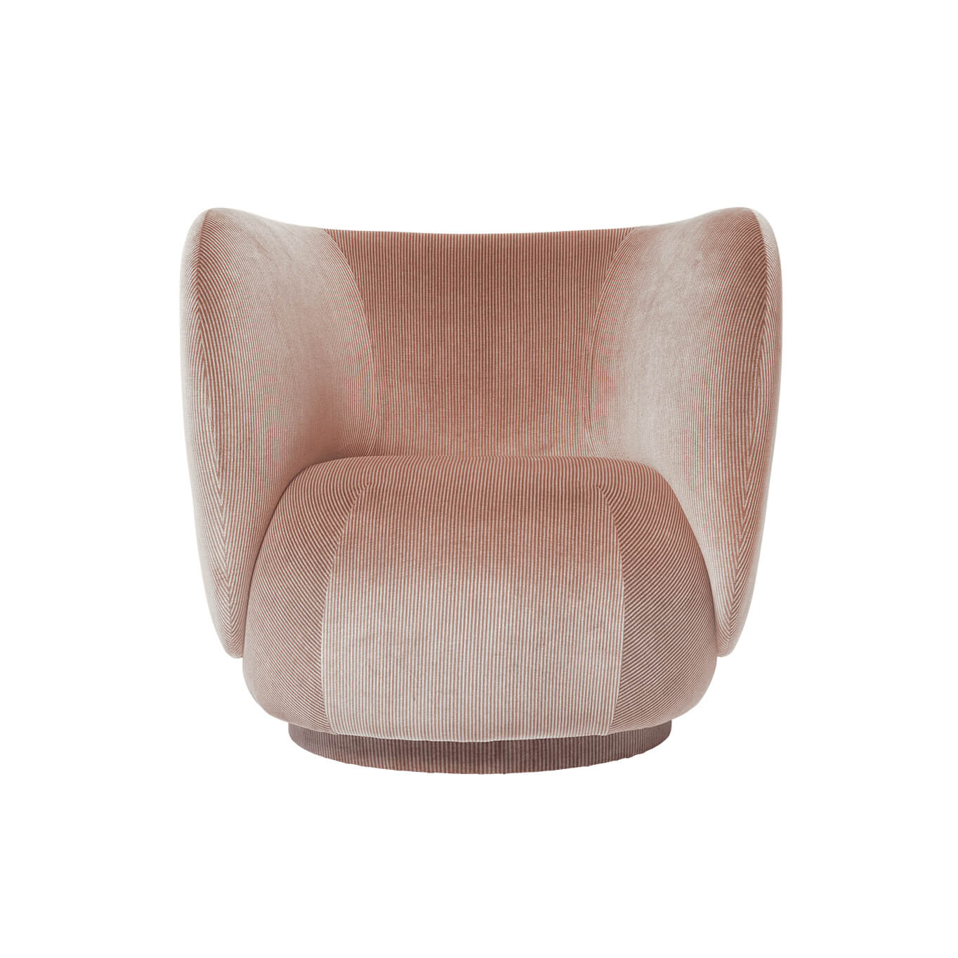 Fauteuil RICO Pivotant Velours Devoré Rose poudré FERM LIVING