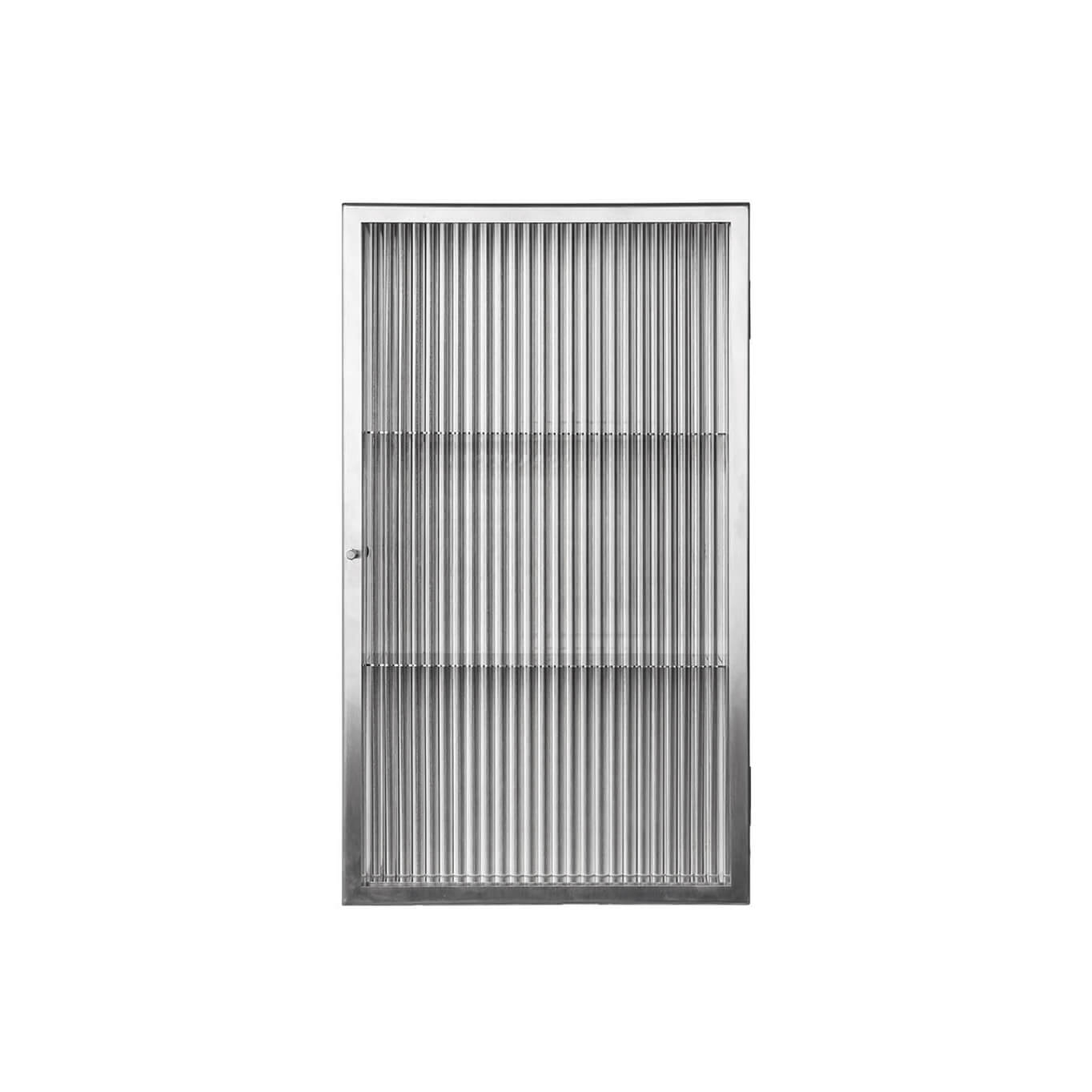 Storage Unit HAZE Wall-Mounted Fluted Glass Inox FERM LIVING
