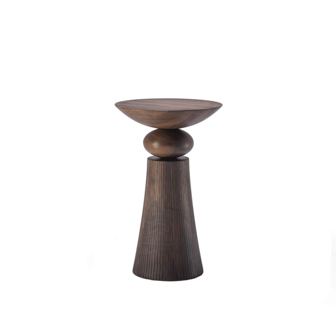 Table d'appoint guéridon TEMPO Noyer huilé ZANAT
