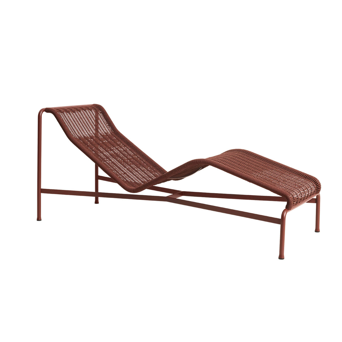 Outdoor Bench and Sunlounger PALISSADE CORD Chaise Longue Iron Red HAY