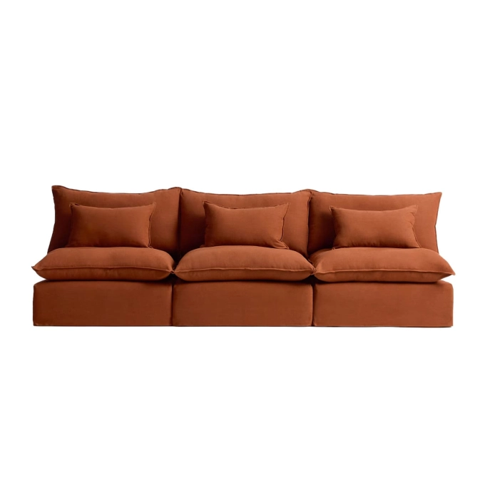ANARELA modulable 5 places Lin Terracotta KAVE HOME