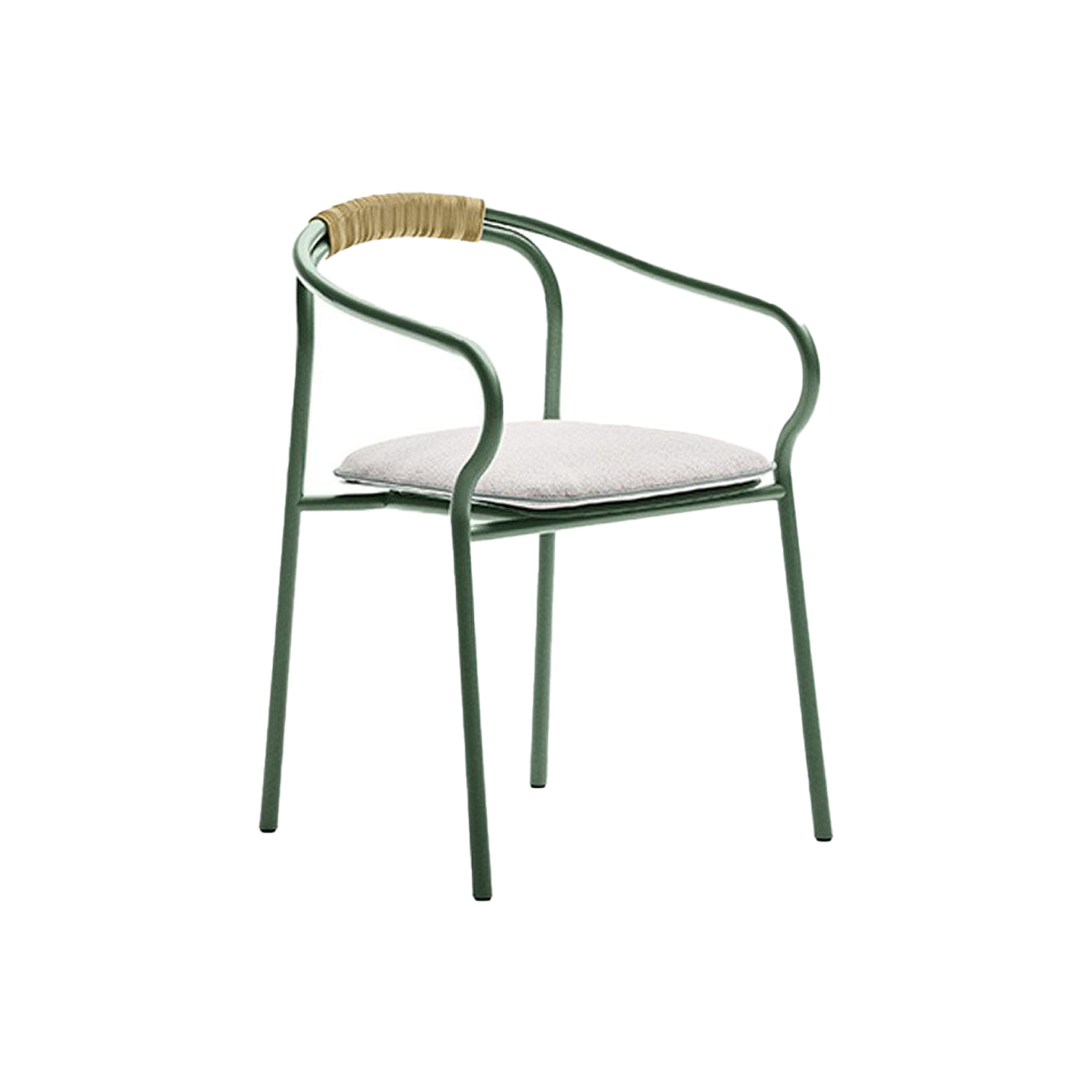 Chaise extérieure SALO avec coussin d'assise Sauge/ Nuvola UNOPIÙ
