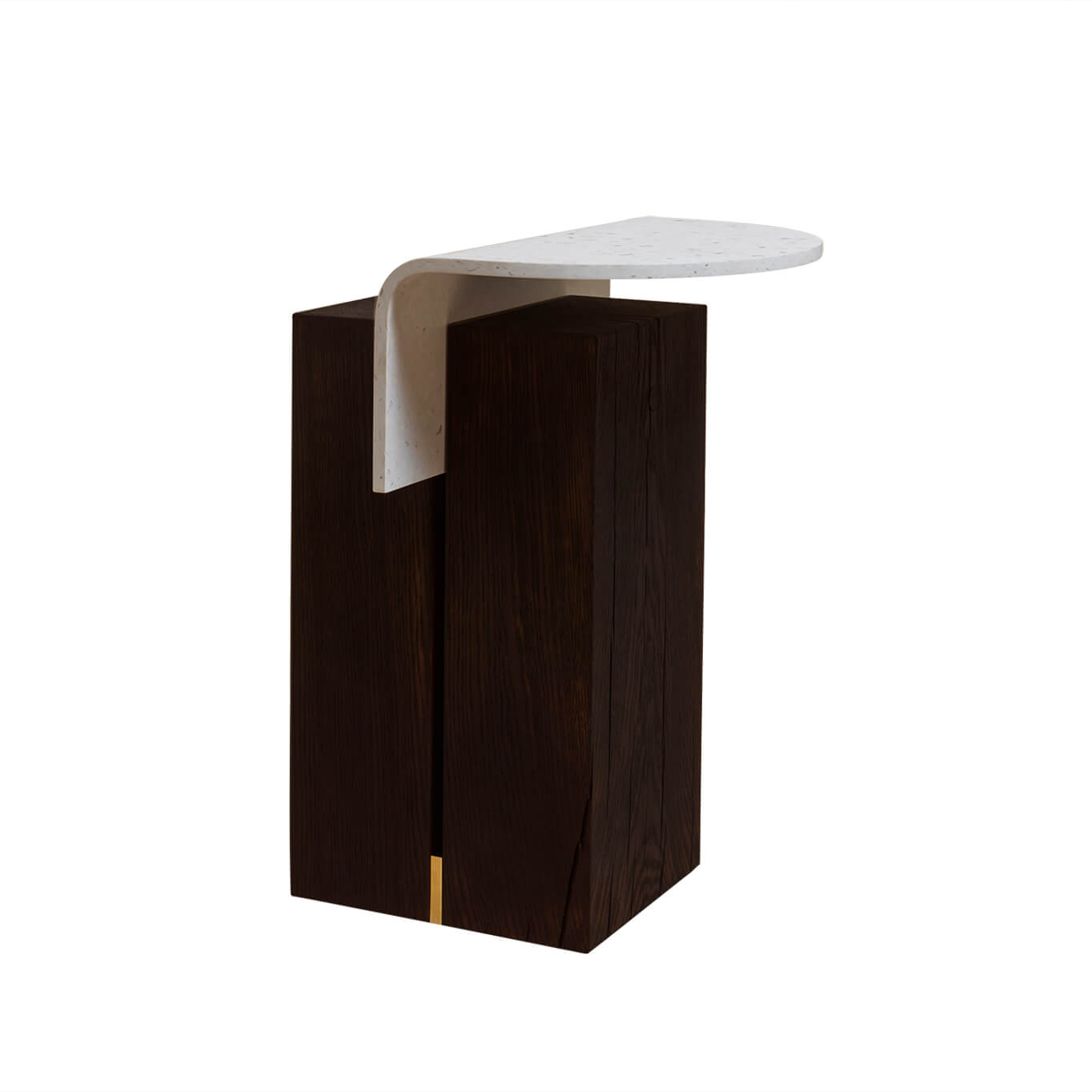 Table d'appoint guéridon GHAN 92.8 M Chêne teinté/ plastique blanc NOMA