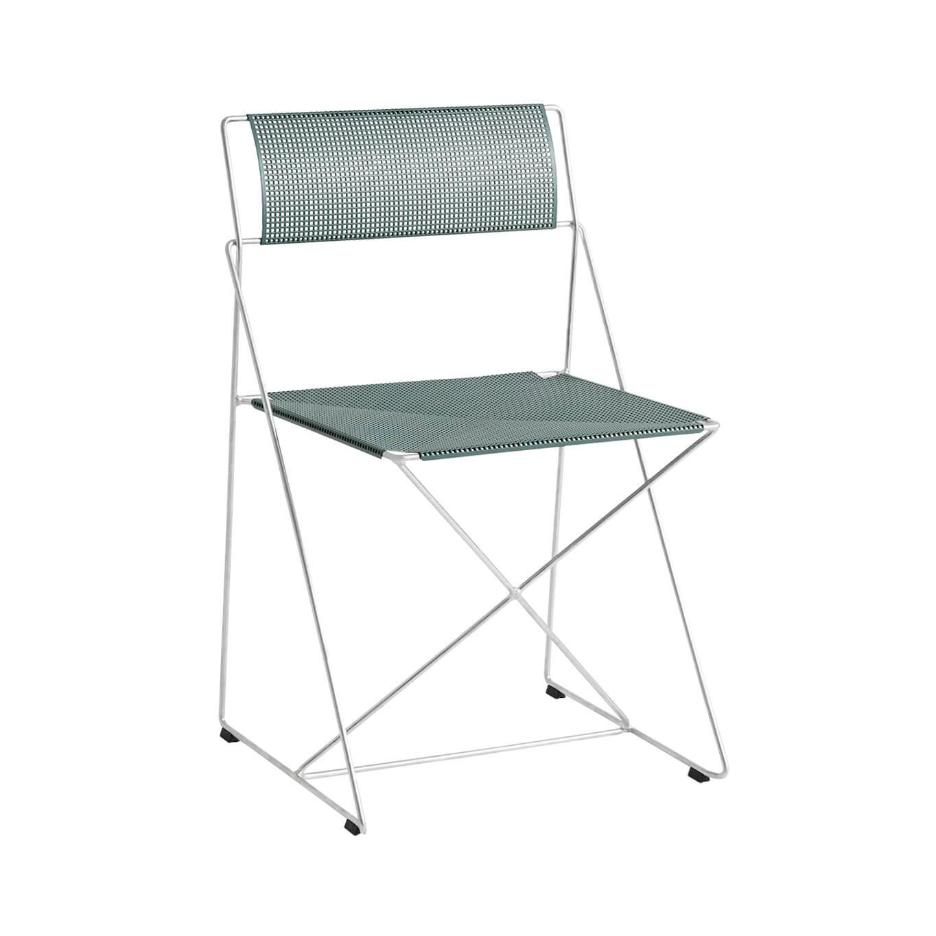 Chaise extérieure X-LINE galvanisé vert mousse HAY