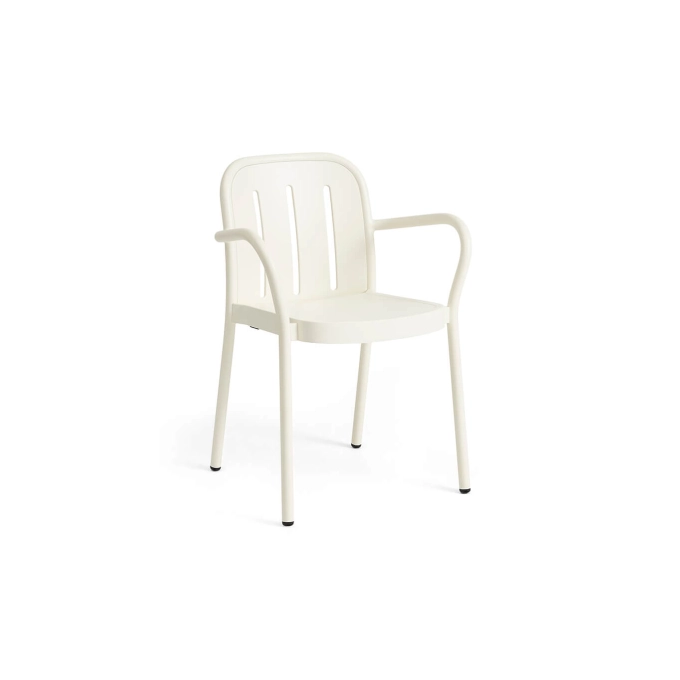 Outdoor Chair and Small Lounge Chair DEVILLE with armrests White HAY