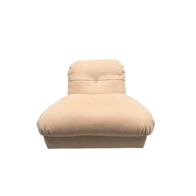 Fauteuil MILANO pivotante cuir nubuck Beige BAXTER MADE IN ITALY