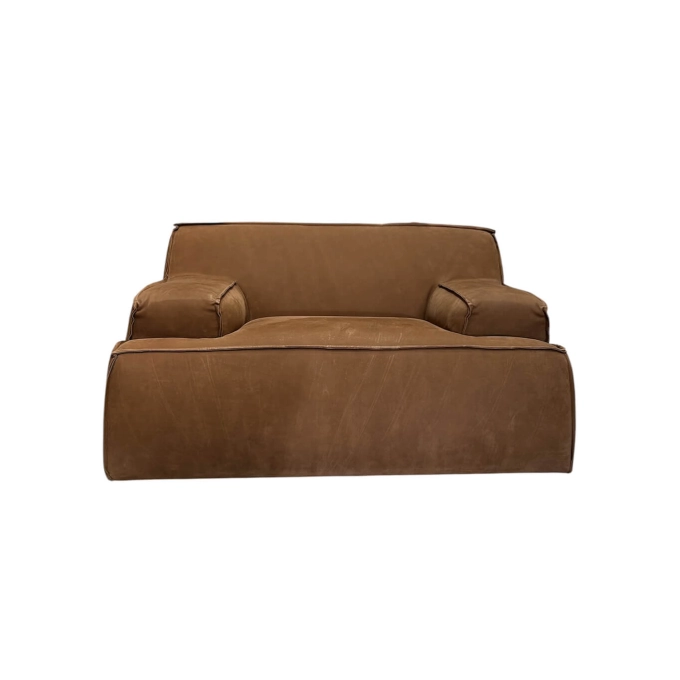 Fauteuil DAMASCO Nubuck Marron BAXTER MADE IN ITALY