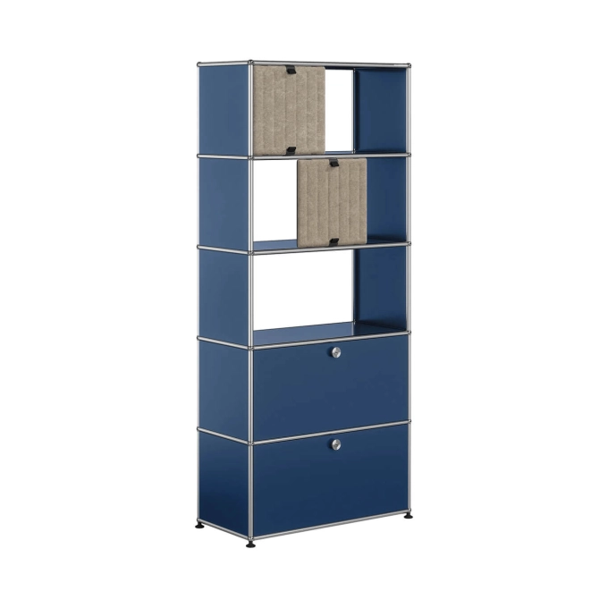 Meuble de rangement USM HALLER M69 Bleu Acier/Soft Panel Taupe USM HALLER