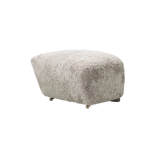 Pouffe THE TIRED MAN Dark Oak/ Sheepskin Grean Tea AUDO COPENHAGEN