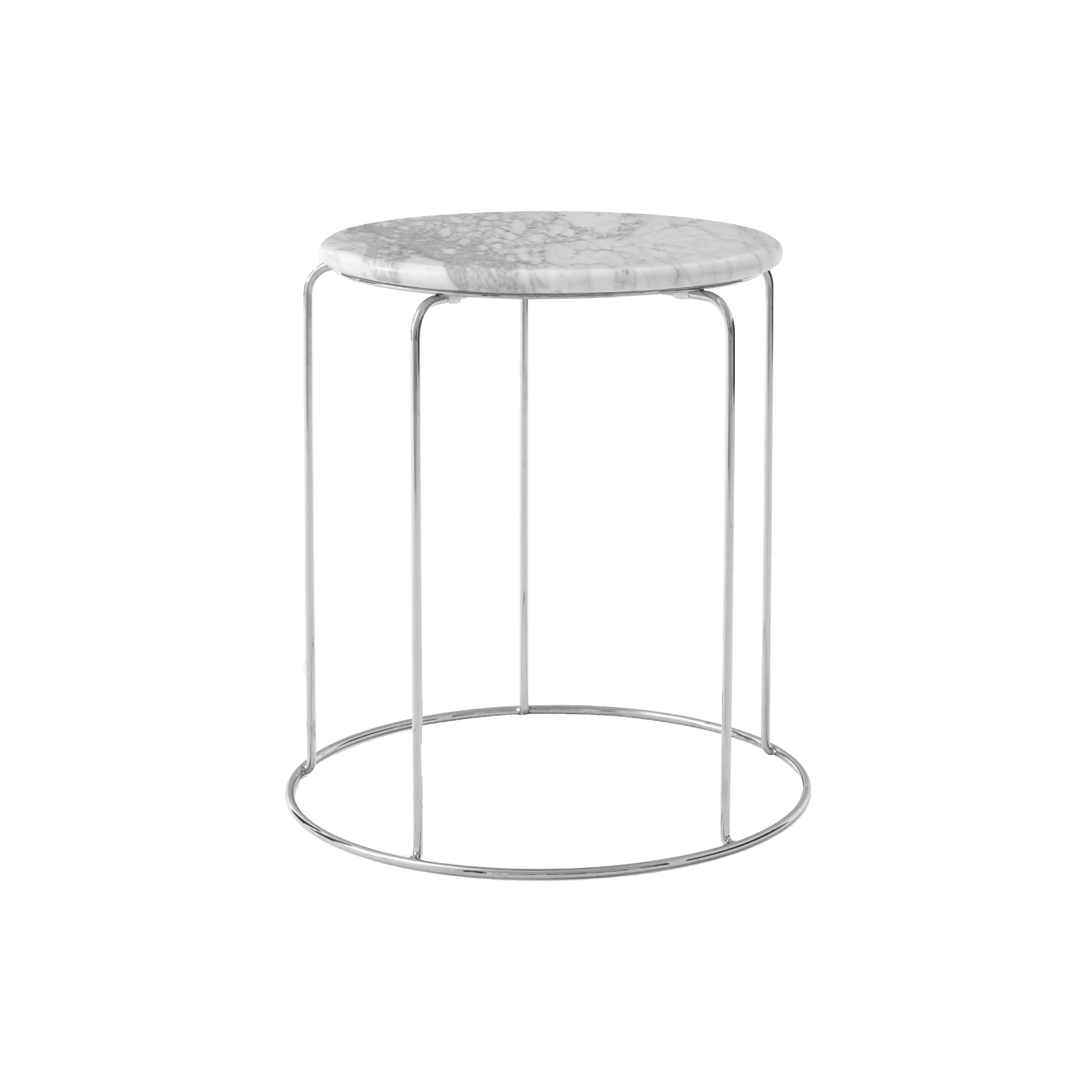 Side Table WIRE STOOL VP11 with marble top Carrara White AND TRADITION