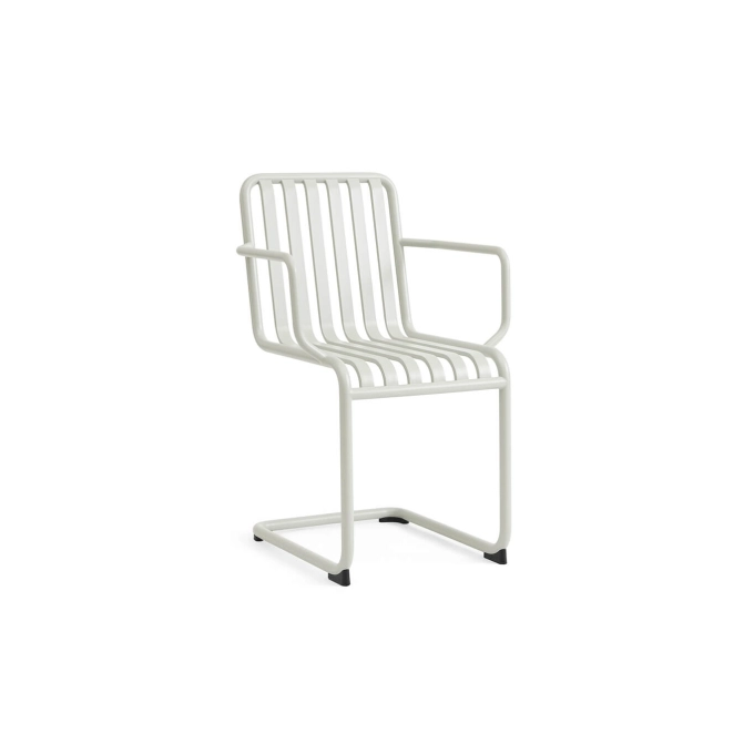 Outdoor Chair and Small Lounge Chair PALISSADE CANTILEVER with armrests Light grey HAY
