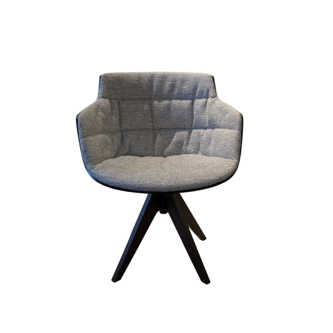 Chaise avec accoudoirs FLOW pivotant piètement chêne brun MDF ITALIA