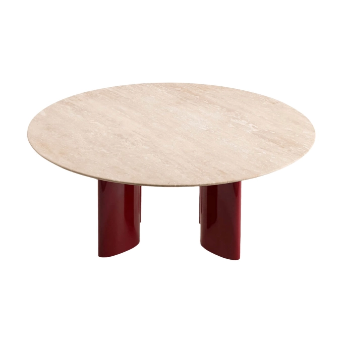 Table basse CARLOTTA Travertin / Bordeaux THE SOCIALITE FAMILY