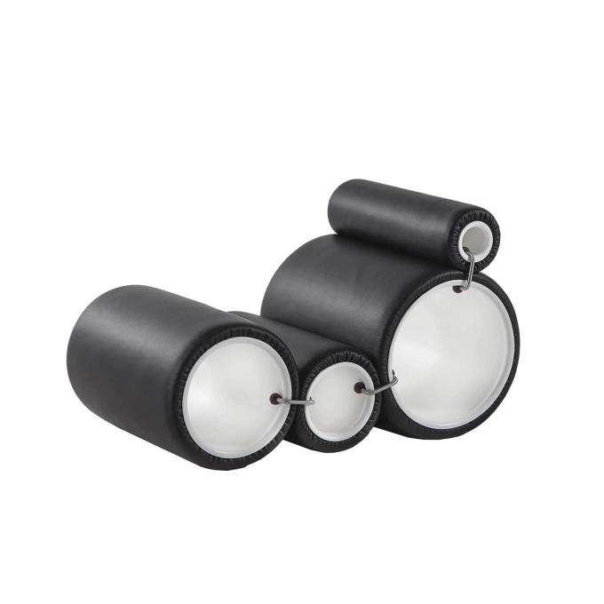 Fauteuil TUBE CHAIR Cuir Noir CAPPELLINI