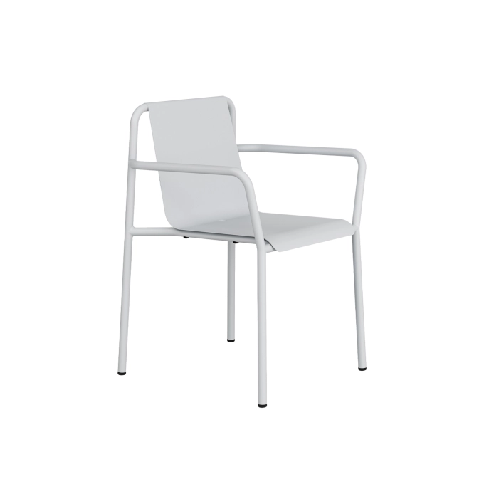 Chaise extérieure PANORAMA Gris Craie avec accoudoirs TIPTOE