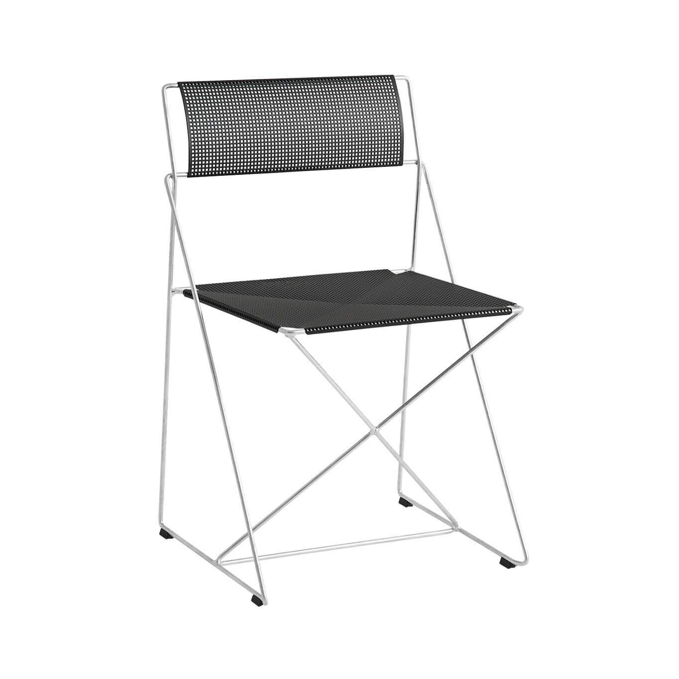 Outdoor Chair and Small Lounge Chair X-LINE galvanised black HAY