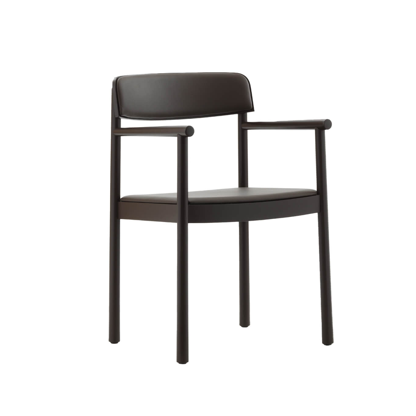 Dining Chair TIMB with armrests Brown/ Ultra Leather Chocolate NORMANN COPENHAGEN