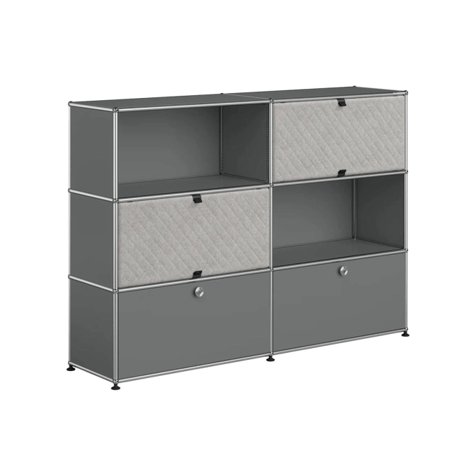 Meuble de rangement USM HALLER M66 Gris Moyen/Soft Panel Gris USM HALLER