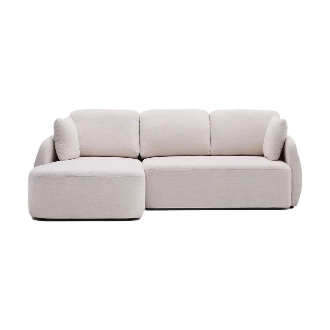 LAIRA 3 places avec méridienne gauche Chenille Ecrue KAVE HOME