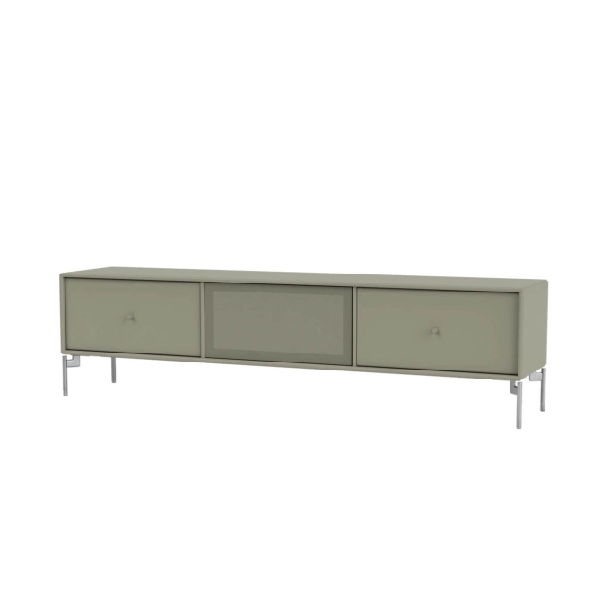 Meuble TV OCTAVE V pieds chrome Fenouil MONTANA