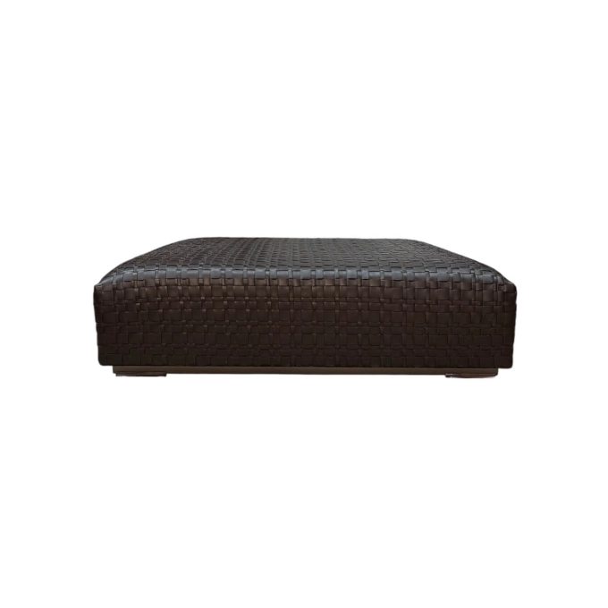 Pouf BANGKOK cuir tressé Marron FLEXFORM