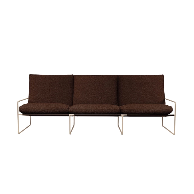 Canapé extérieur DESERT 3 Places Marron Accoudoirs Beige FERM LIVING