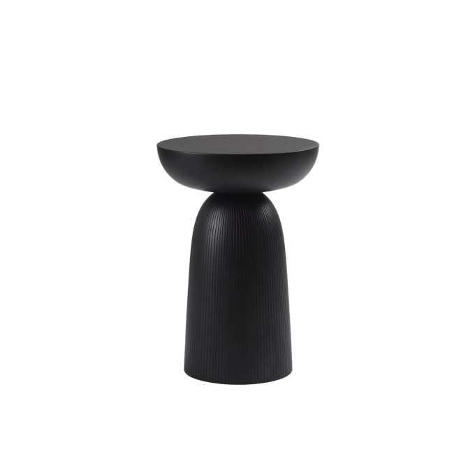 Stool NERA full base carved lines Maple black ZANAT