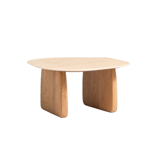 PIRITA carée Travertin Beige / Chêne Naturel  KAVE HOME