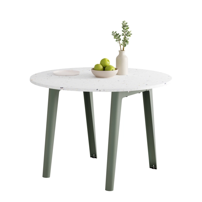 Table NEW MODERN Plastique Recyclé Ø 110 Gris Eucalyptus TIPTOE