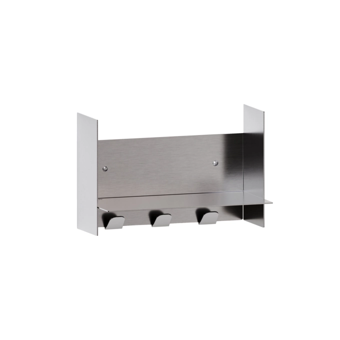 Shelving PLI CORE Brushed Stainless with coat racks L 30 TIPTOE