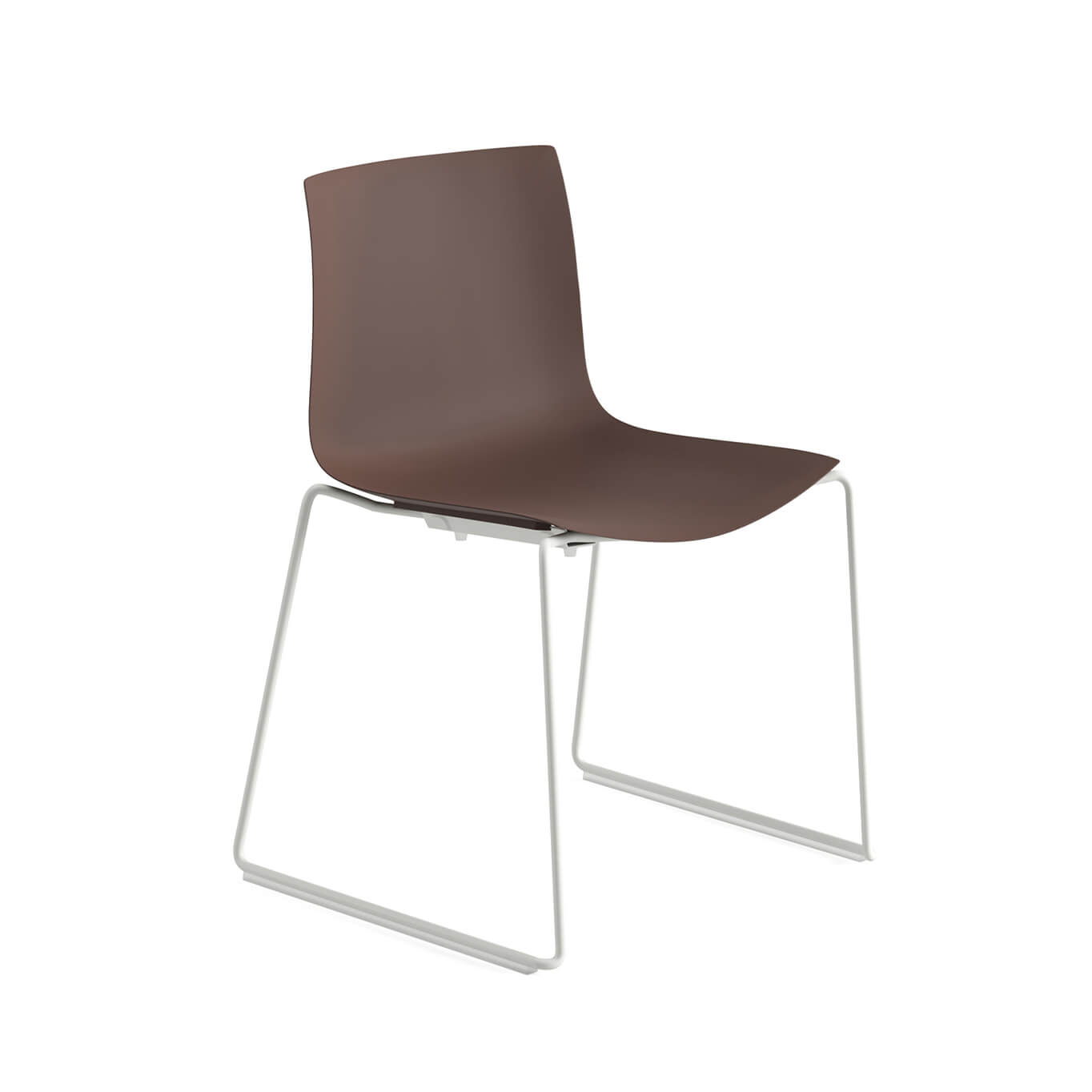 Chaise CATIFA RE 46 Piétement luge Espresso ARPER