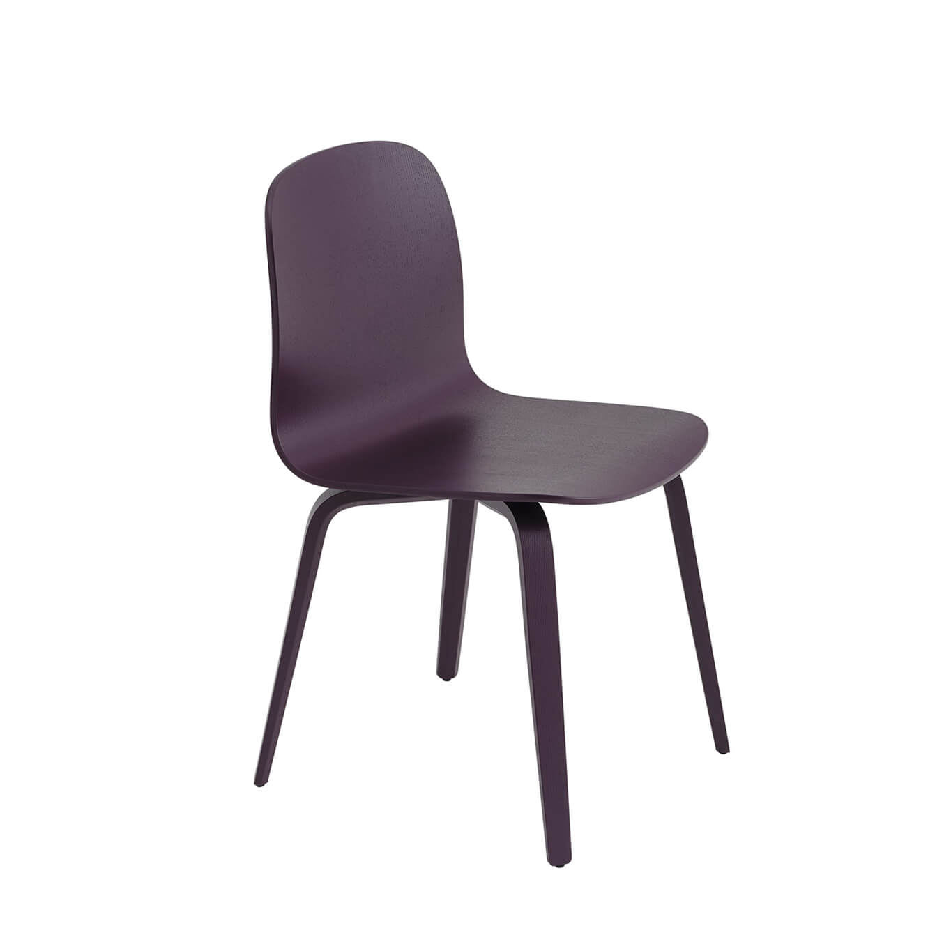 Chaise VISU pieds bois Prune foncé MUUTO