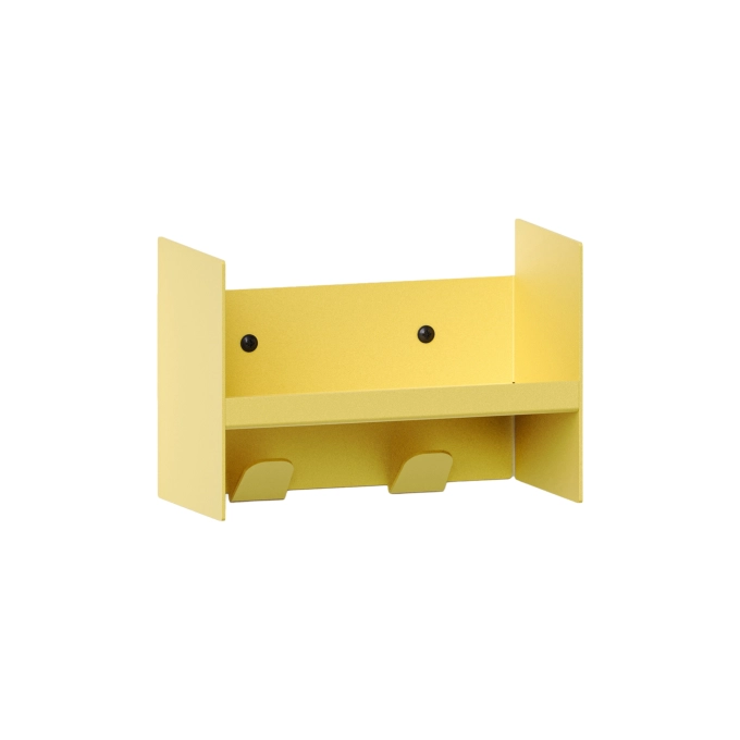 Shelving PLI Naples Yellow edged with coat racks L 20 TIPTOE