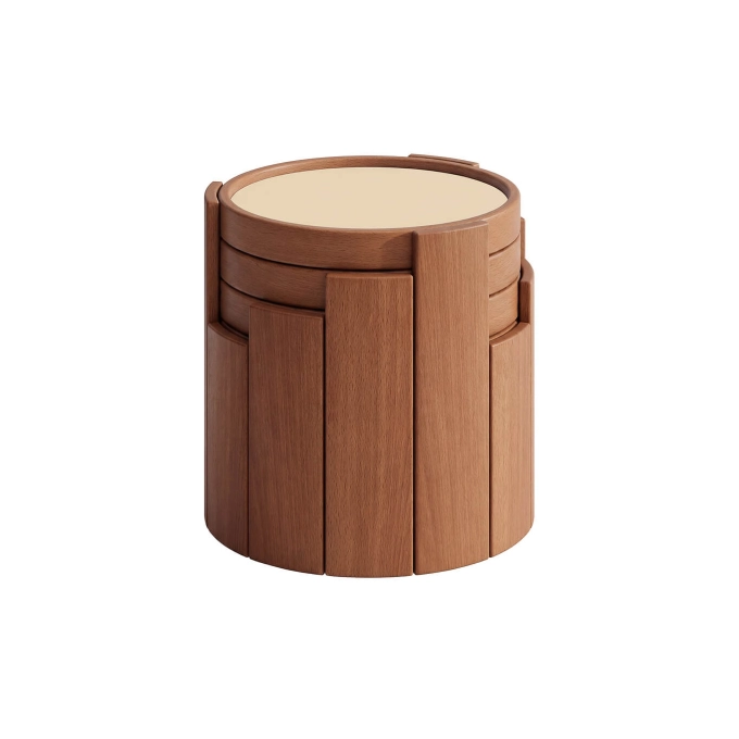 Side Table 780  Set of 4 Tables  Ø 42 Stained Walnut KARAKTER X CASSINA