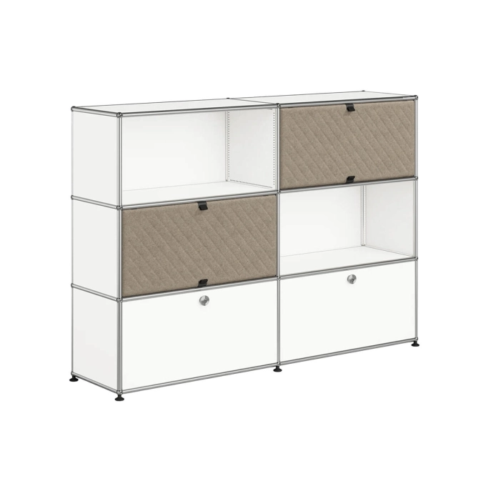 Meuble de rangement USM HALLER M66 Blanc Pur/Soft Panel Taupe USM HALLER